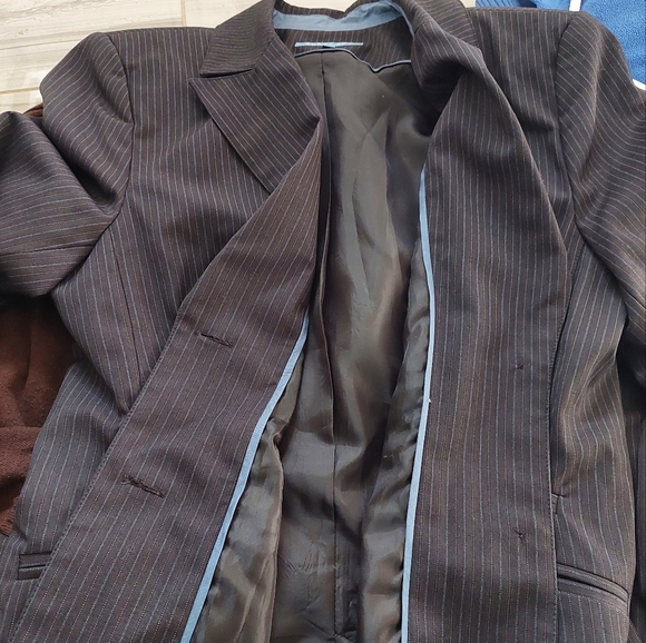 Smart Set Black With Blue/White Stripes Pants Suits Set, Size 7/9 - Picture 9 of 14